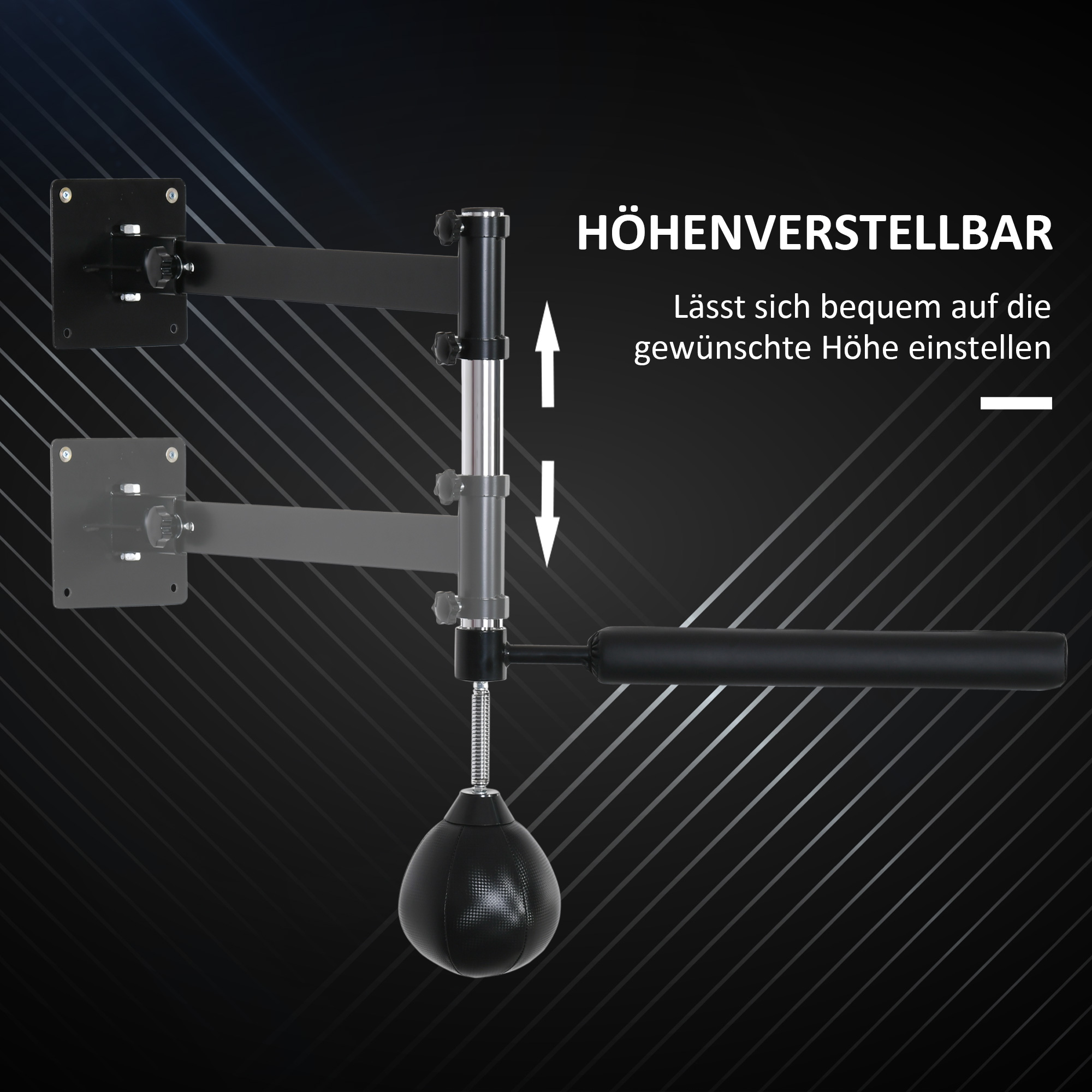 Boxgestell, mit Speedball, drehbarer Reflexstange, höhenverstellbar, klappbar, Stahl, 79 x 72 x 20cm