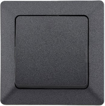 MILOS Wechsel-Schalter, UP, anthrazit, 250V~/ 10A, inkl. Rahmen, Steckanschluss