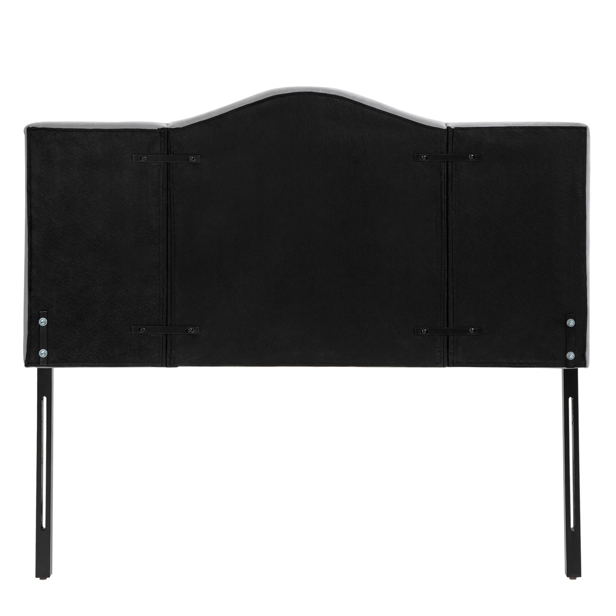 Kopfteil für Bett Polsterkopfteil Bett Kopf Rückenlehne Bettkopfteil in grau Pappel Samt Stoff 185 x 8 x 134 cm