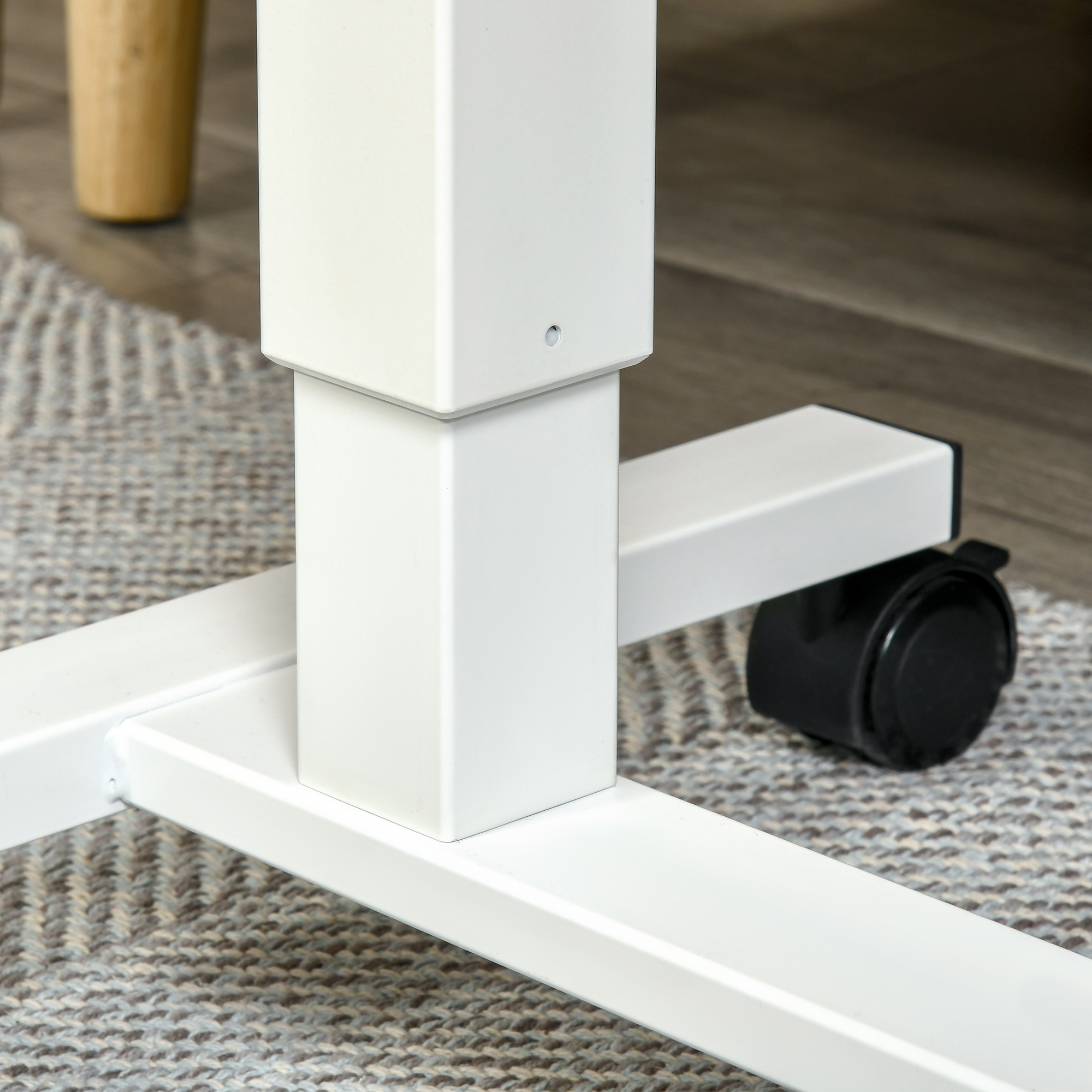 Stehpult Höhenverstellbar inkl, 4 Rollen C-Form 65 cm x 48 cm x 70-110 cm  Natur + Weiß