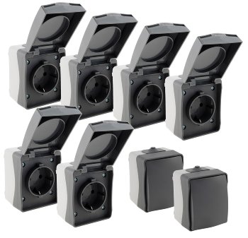 NUQUI Feuchtraum Starter-Kit 8-teilig,, IP54, Aufputz, 250V~/ 16A NUQUI Feuchtraum Starter-Kit 8-teilig,, IP54, Aufputz, 250V~/ 16A