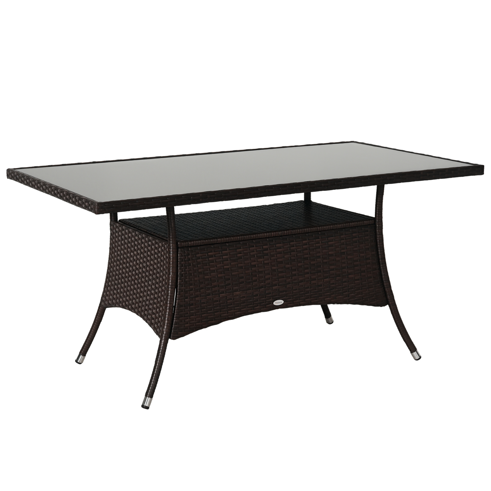 Gartentisch Glastisch Esstisch Gartenmöbel Tisch, Polyrattan+Sicherheitsglas, Braun+Schwarz, 150x85x74cm Gartentisch Glastisch Esstisch Gartenmöbel Tisch, Polyrattan+Sicherheitsglas, Braun+Schwarz, 150x85x74cm