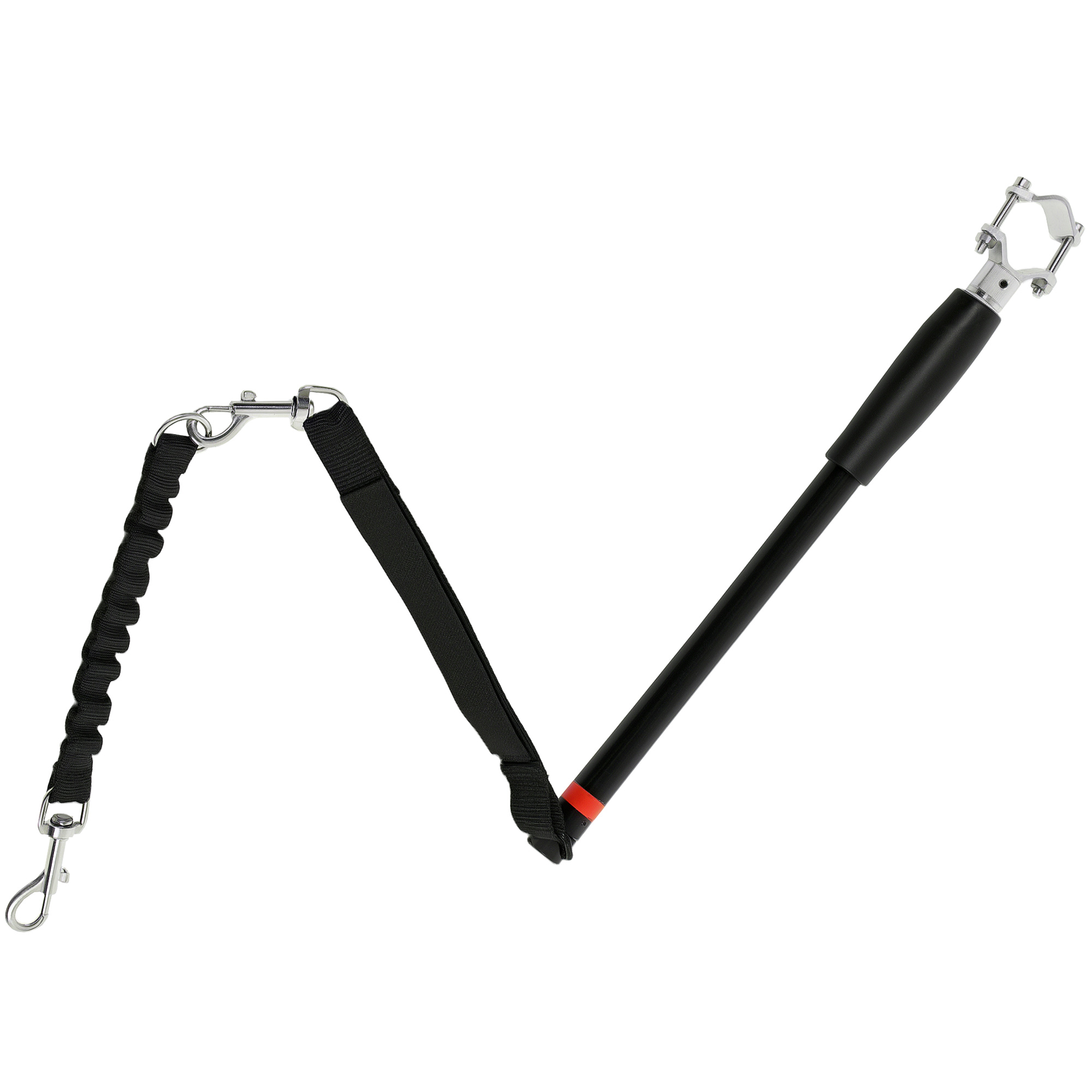 Hundeleine fürs Fahrrad, elastisches Seil, Stahlrohr, 124 cm, Schwarz