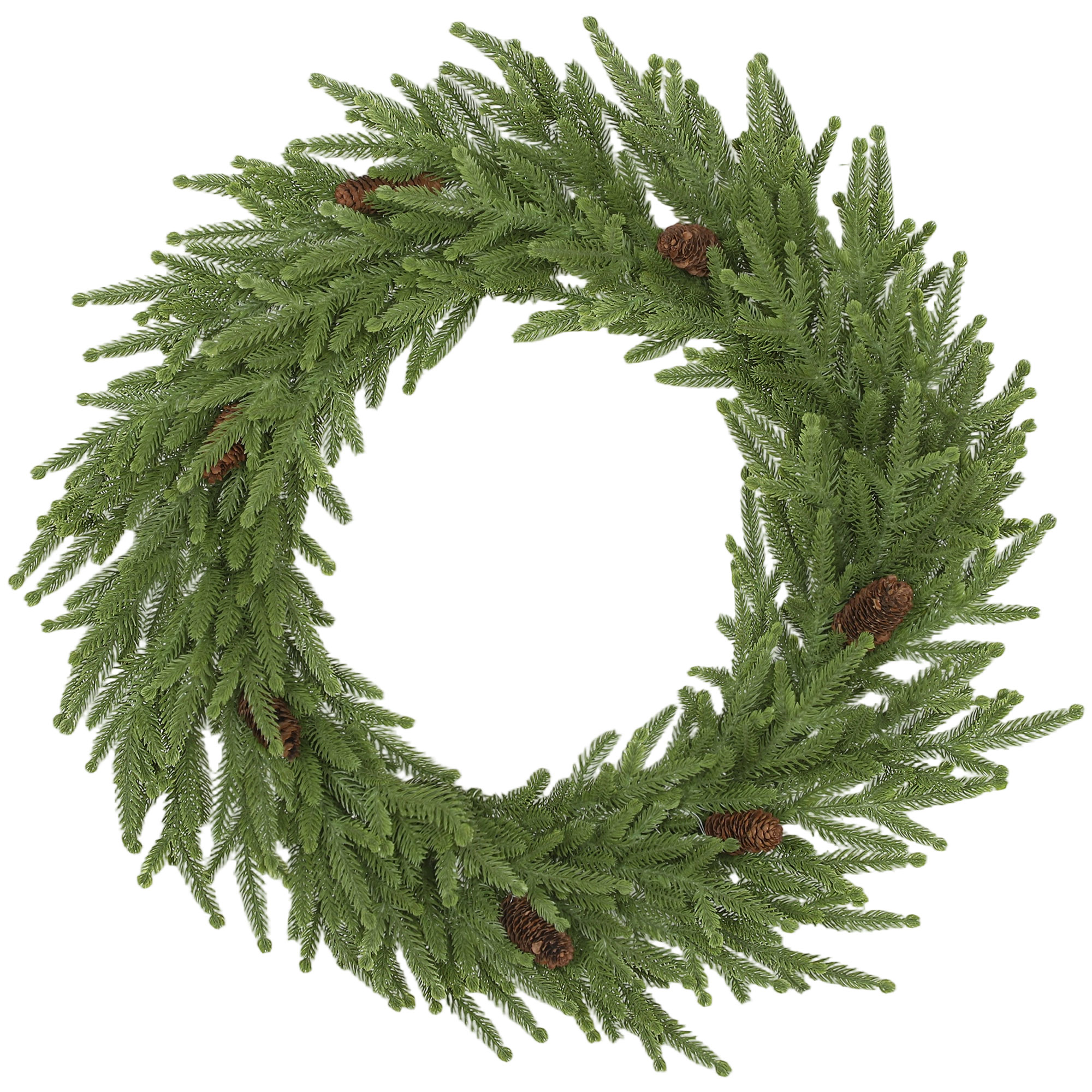 Weihnachtskranz mit Zapfen, Türkranz Künstlicher Weihnachtskranz für Tür Grün, Ø60 x 15 cm
