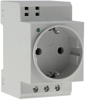 Schutzkontakt-Steckdose für Hutschiene, mit LED, 230V, 16A, VDE