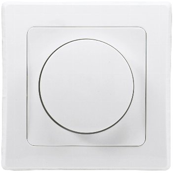 DELPHI Dimmer für LED Lampen, 250V~/ 3-60W, inkl. Rahmen, UP, weiß DELPHI Dimmer für LED Lampen, 250V~/ 3-60W, inkl. Rahmen, UP, weiß