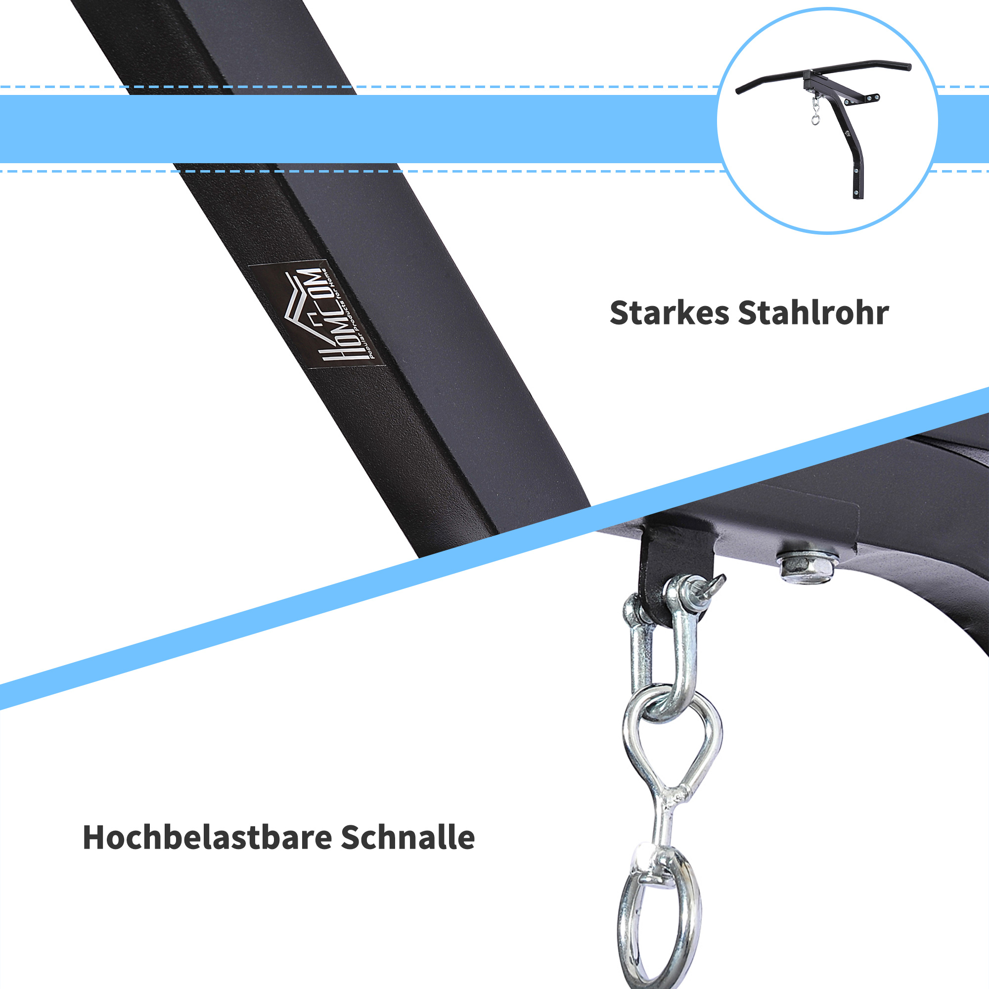 Boxsackhalterung Wandhalterung Boxsack Sandsack Halterung Tragkraft Stahl Schwarz 93 x 47 x 51 cm