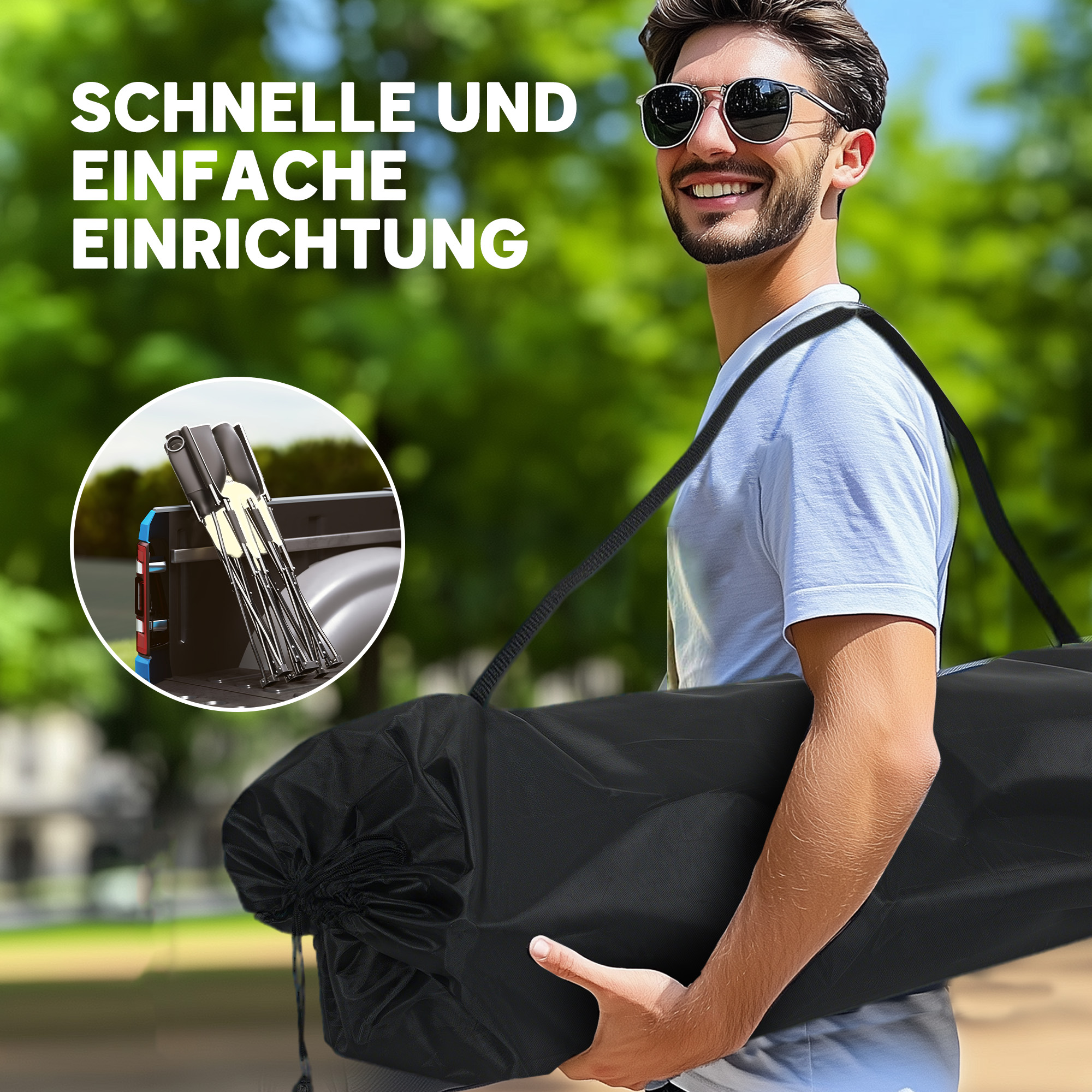 Faltstuhl faltbar 2 Sitzer Campingstuhl mit Getränkehalter Tragetasche bis 250kg belastbar Khaki