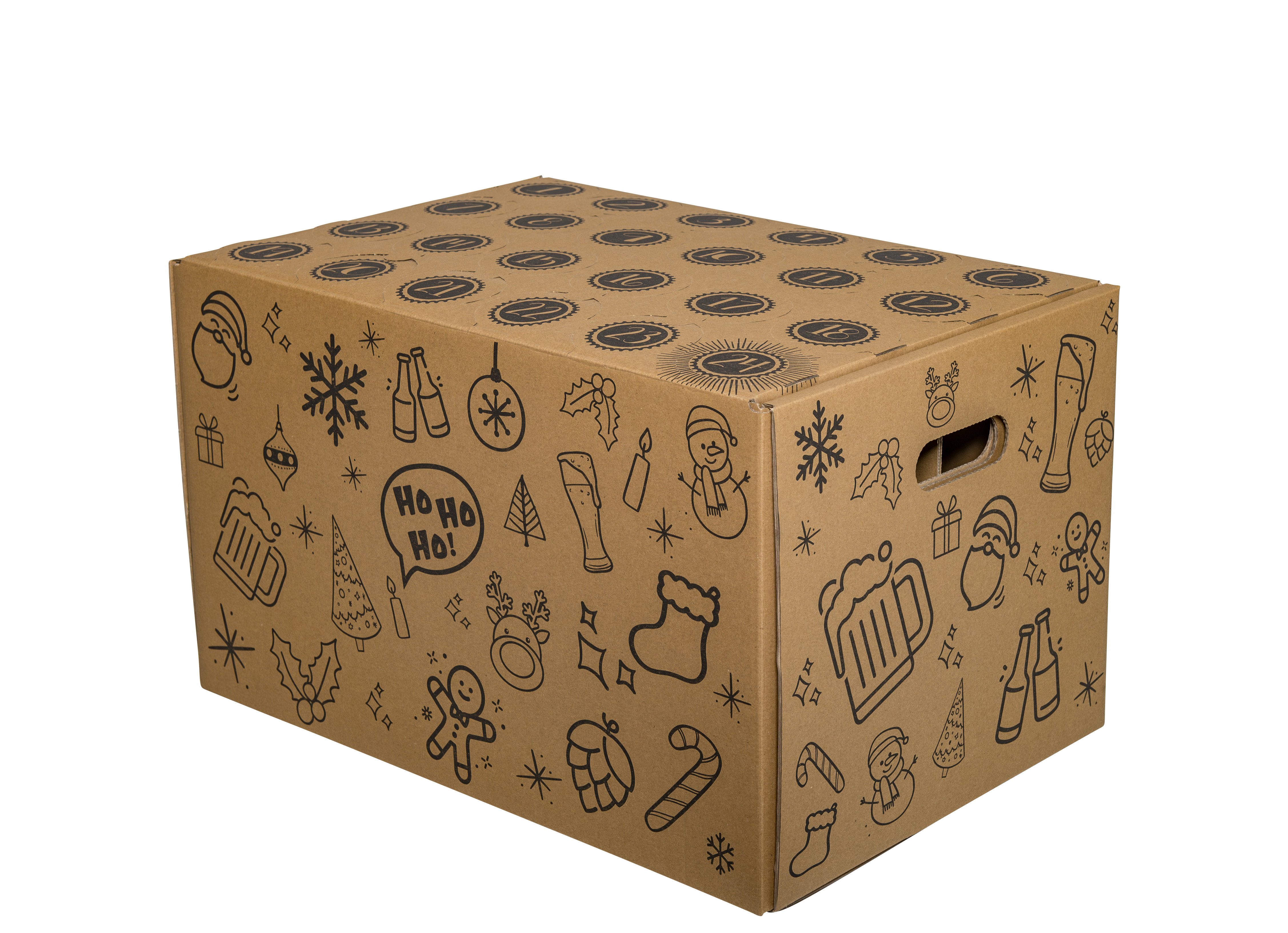 Bier-Adventskalender, 485x324x294mm, braun, 2-wellig, VPE1 Bier-Adventskalender, 485x324x294mm, braun, 2-wellig, VPE1