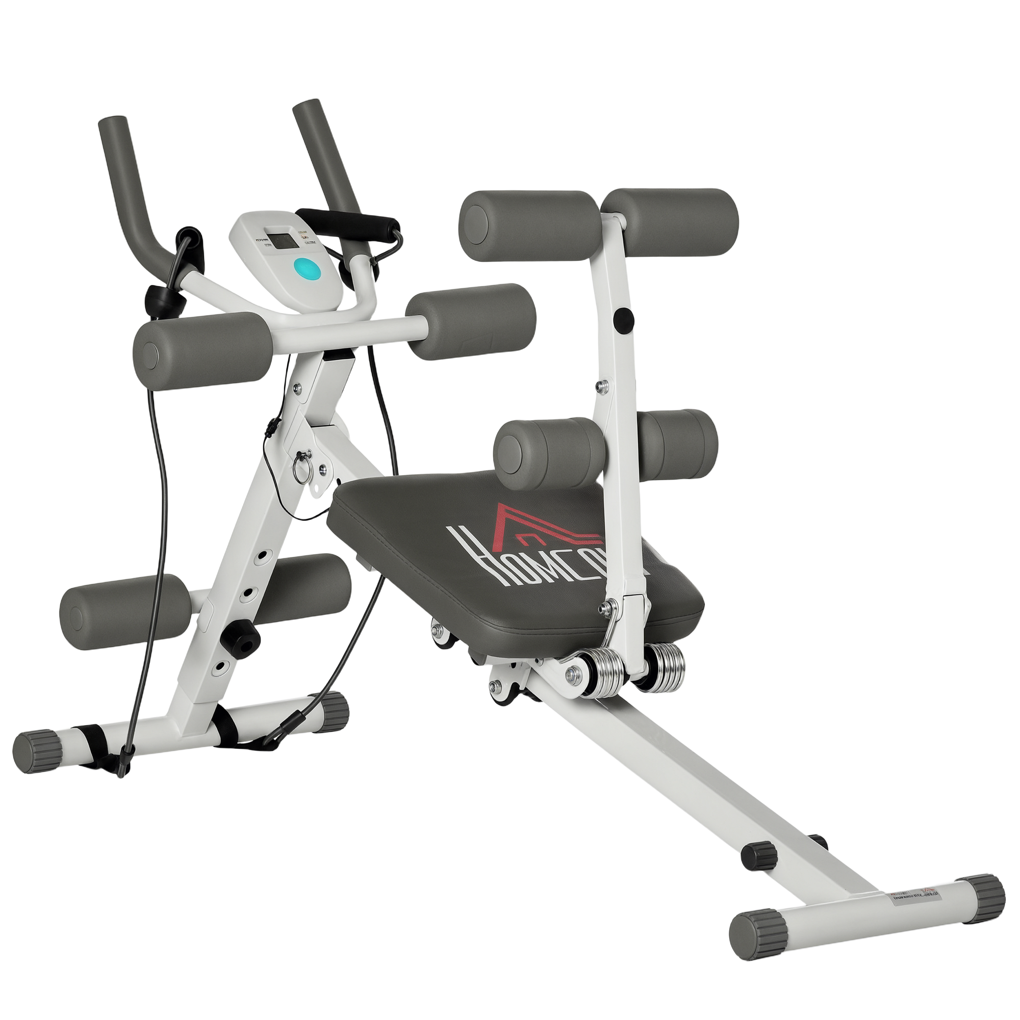 2-in-1 Trainingsgerät für Sit-ups, mit LCD-Monitor, Fitness-Gerät für Zuhause, Stahl, Kunstleder
