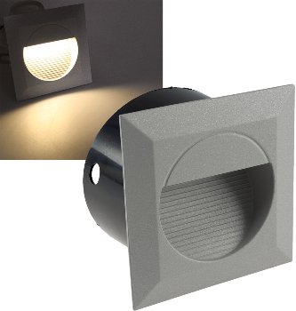 LED Wandeinbauleuchte "WEL Q14", IP65, 14 LEDs, Aluminium, warmweiß