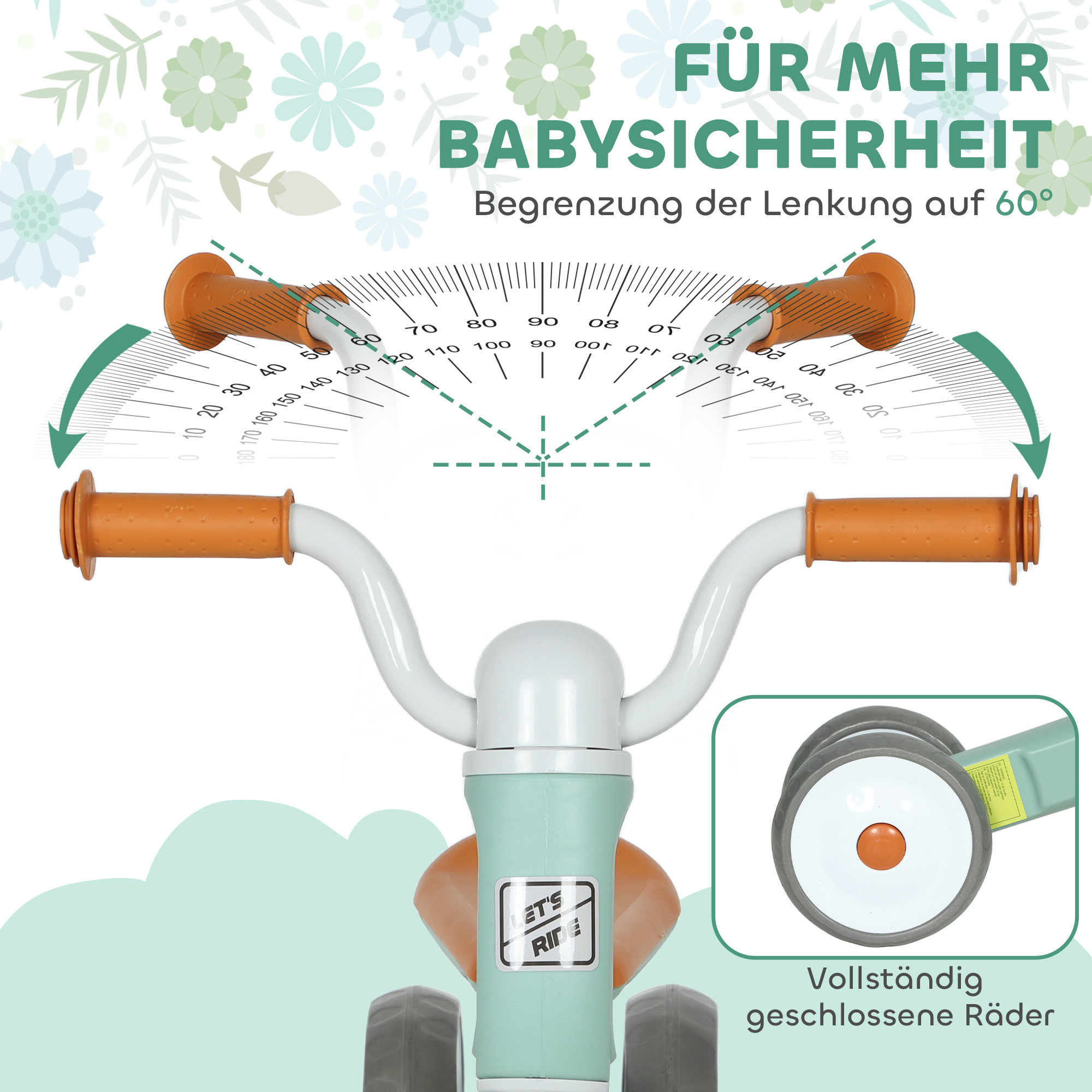 Toddler Balance Bike with No Pedal, 3 Silence Wheels for 12-36 Months Boys and Girls, Indoor Outdoor, Green