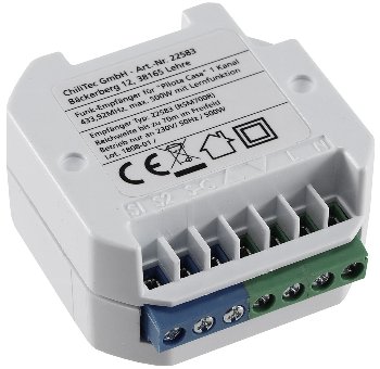 Funk-Empfänger RS für "Pilota Casa", max. 500W, für Rolladen-Steuerung Funk-Empfänger RS für "Pilota Casa", max. 500W, für Rolladen-Steuerung