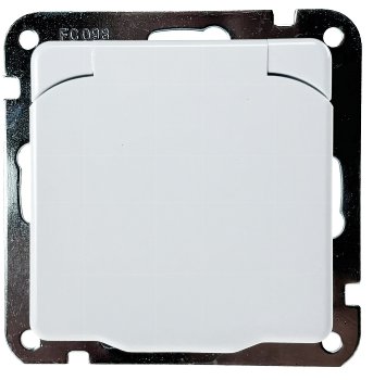DELPHI Schutzkontakt-Steckdose IP40, 250V~/ 16A, mit Deckel, UP, weiß