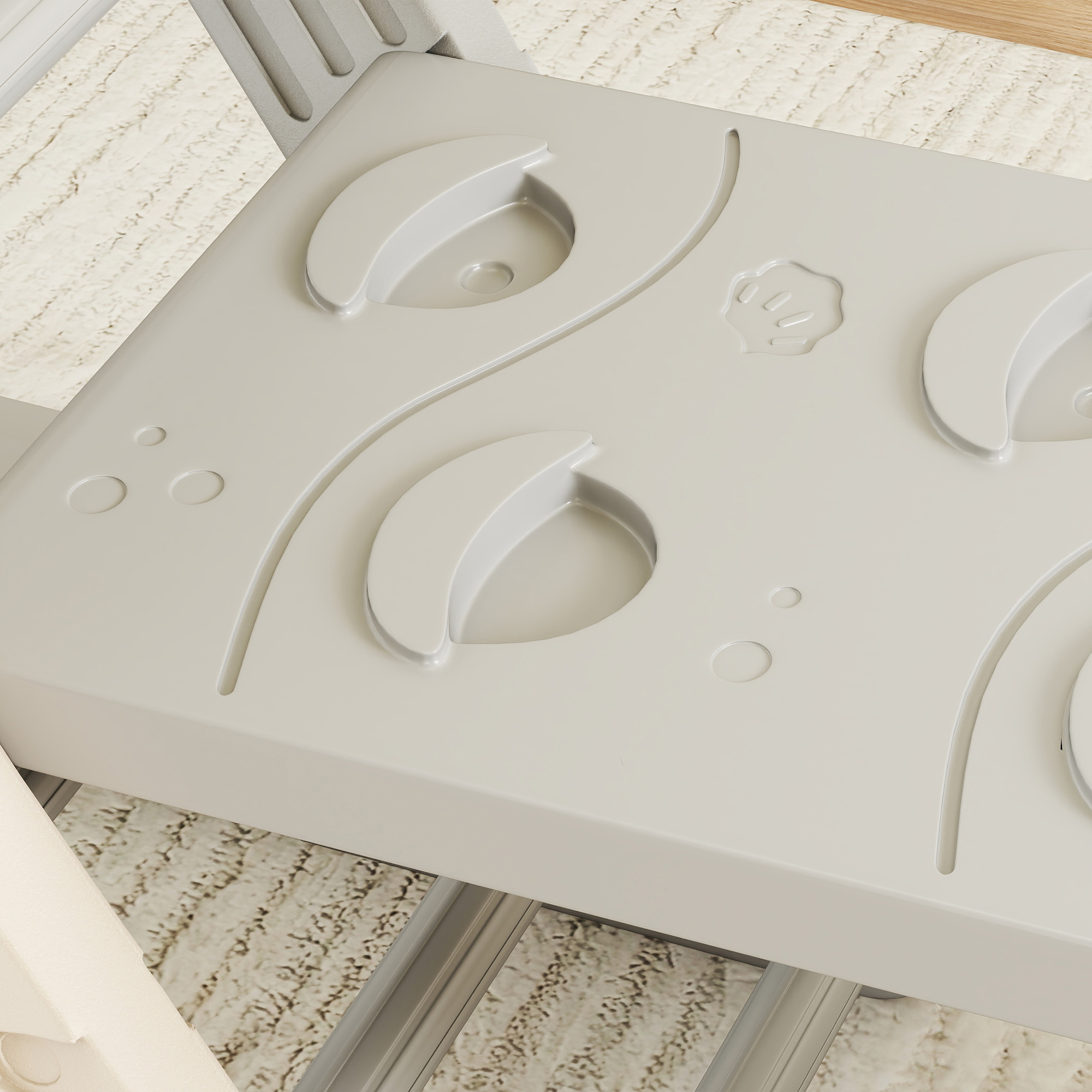 Klettergerüst Indoor, 5 in 1 Kletterdreieck mit Rutsche, Kletterbogen, inkl. doppelseitige Rampe, Spielplatz Indoor für Kinder 18-48 Monate, Grau+Weiß