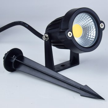 LED Gartenleuchte "CT-GS5" 5W, IP44, 230V, 1,5m Kabel+Erdspieß, warmweiß