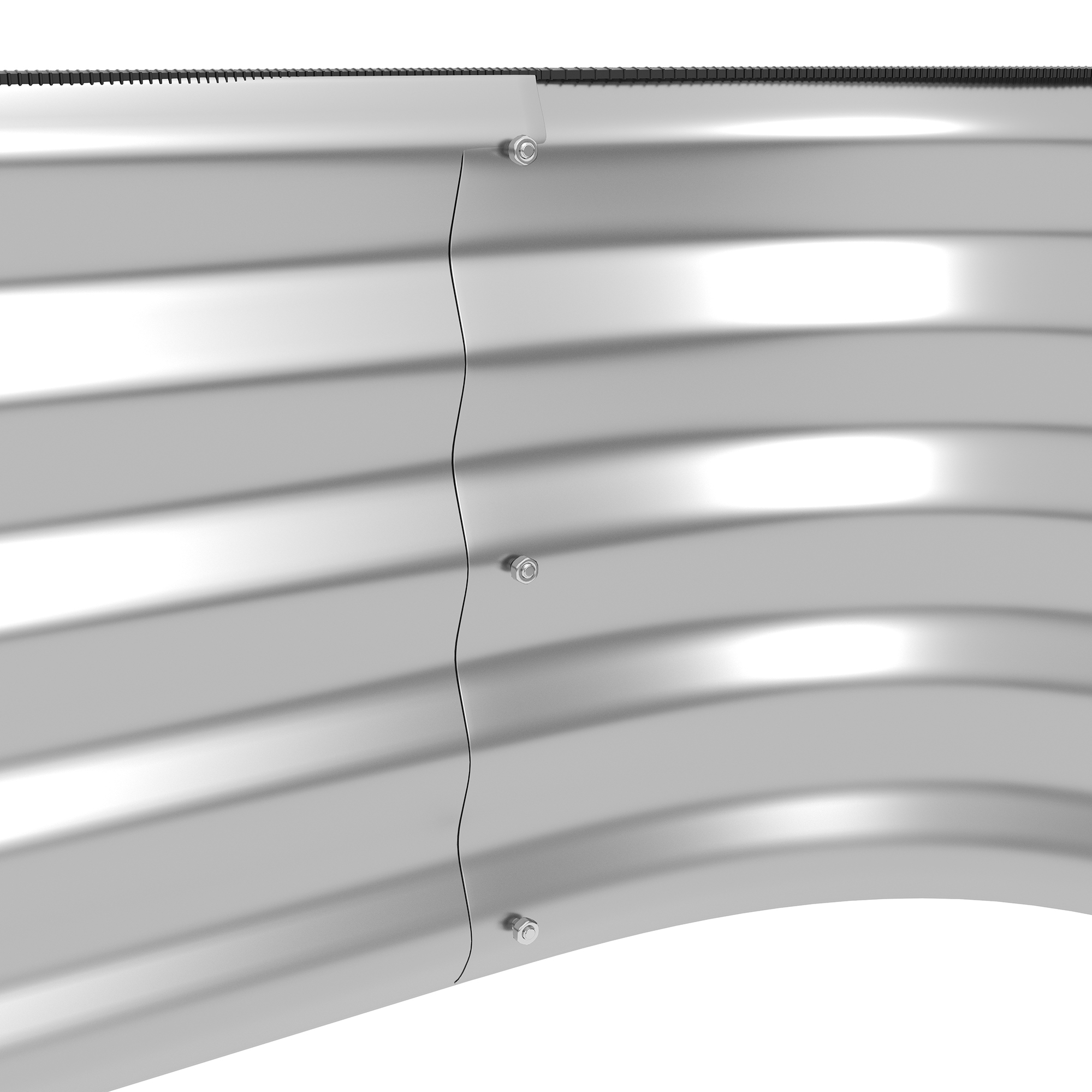 Hochbeet aus Metall, 2 Etagen, witterungsfest, offener Boden, 120 x 90 x 30cm, Farbe: Silber