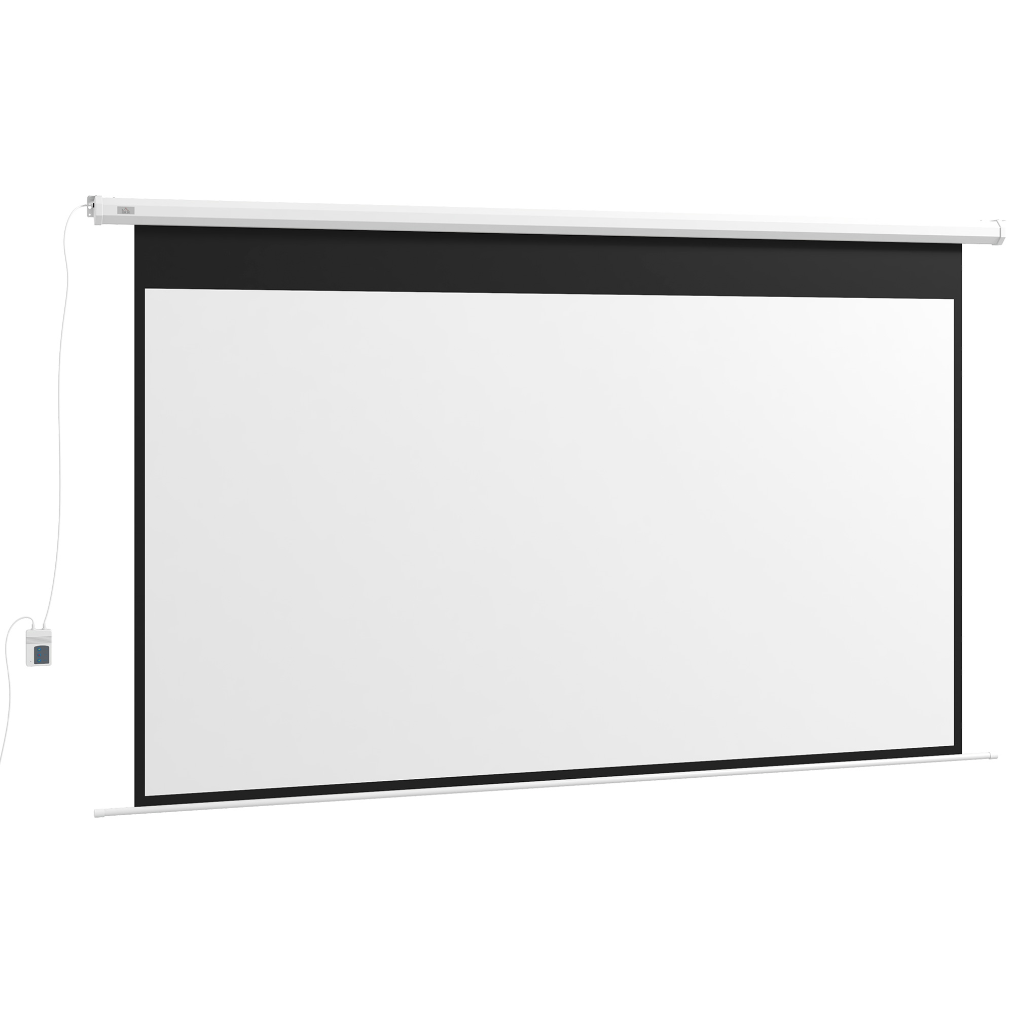 Beamer-Leinwand, 16:9 Format, Fernbedienung, 266 x 149 cm (120 Zoll), Weiß