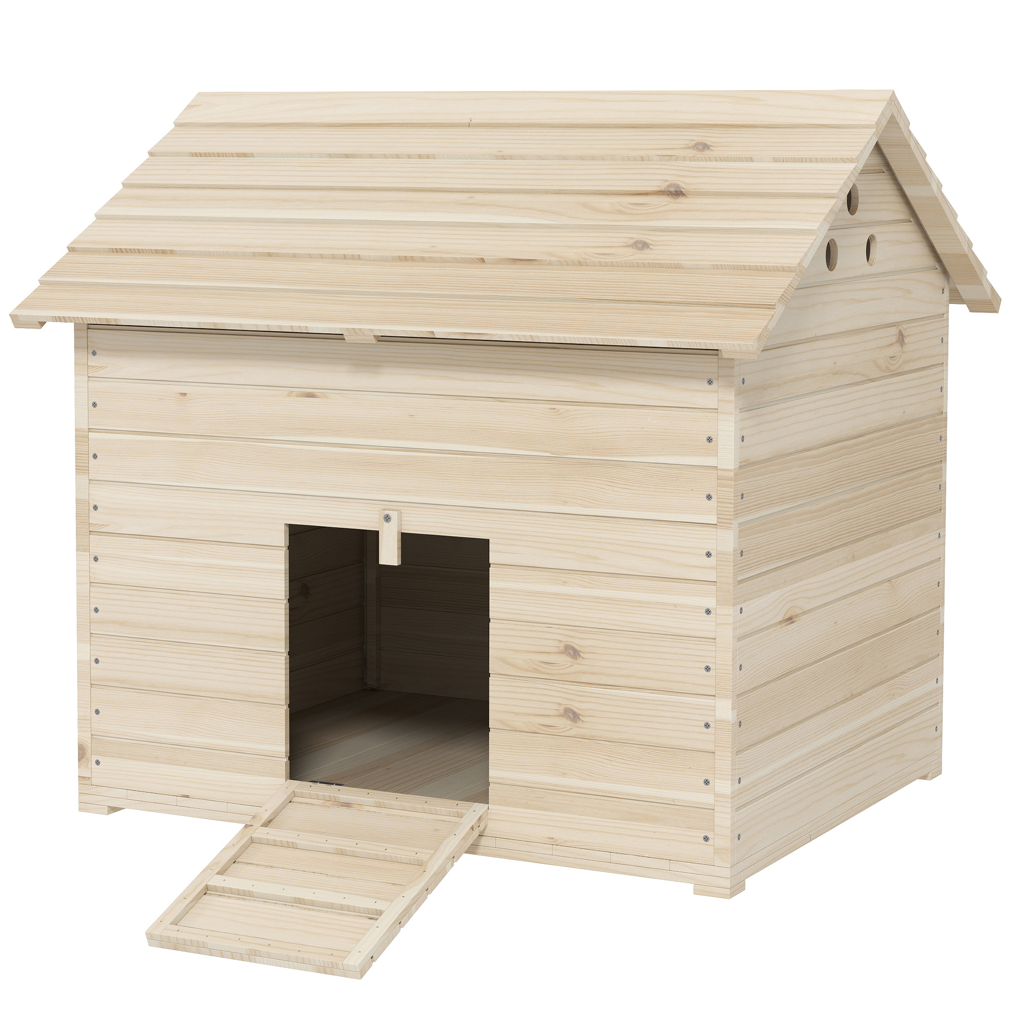 Entenhaus mit aufklappbarem Kippdach, Geflügelhaus mit erhöhten Boden und Rampe, Tannenholz, 100 x 82,5 x 91 cm Entenhaus mit aufklappbarem Kippdach, Geflügelhaus mit erhöhten Boden und Rampe, Tannenholz, 100 x 82,5 x 91 cm