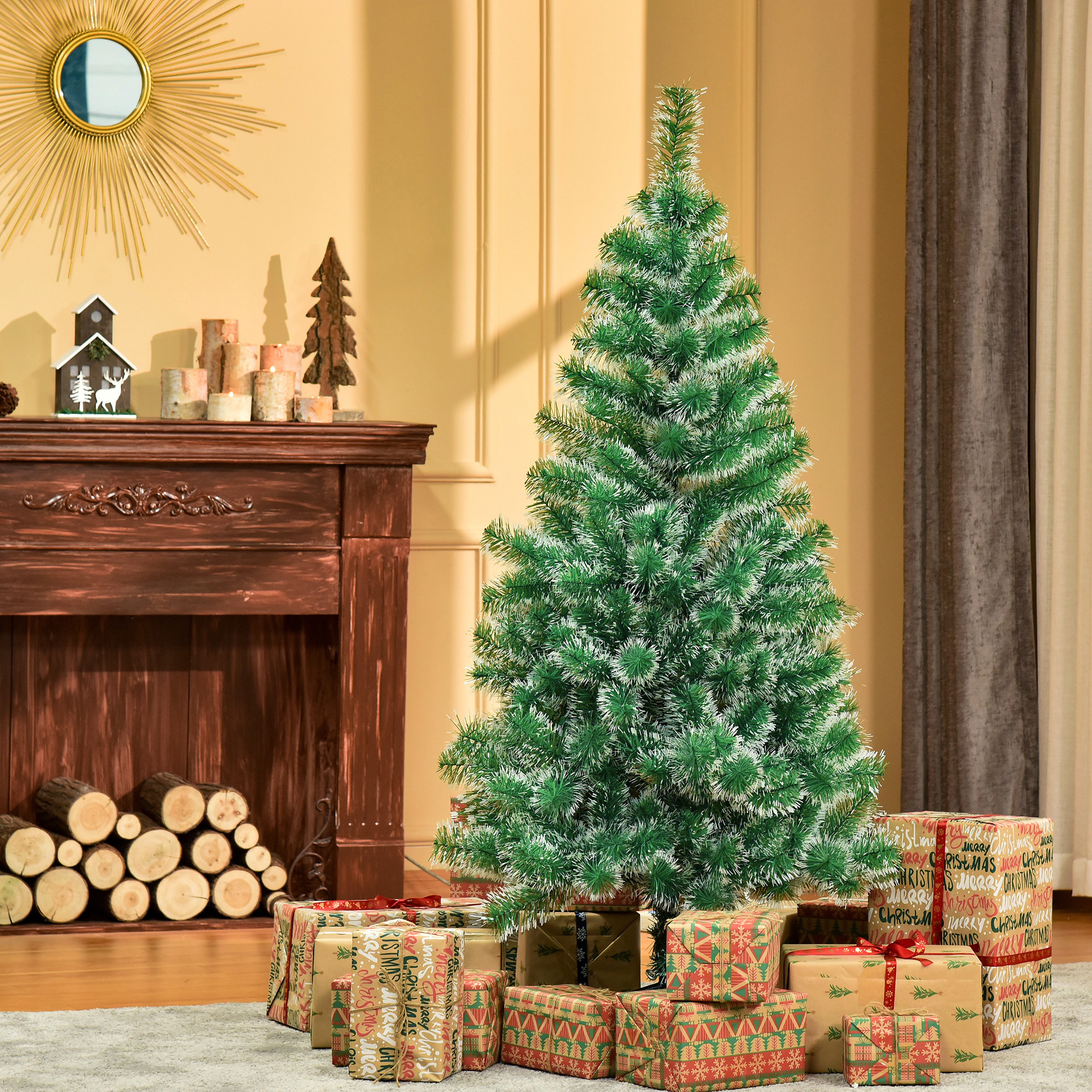 Weihnachtsbaum 1,5 m Christbaum Tannenbaum 416 Äste Metallfuß PET Grün