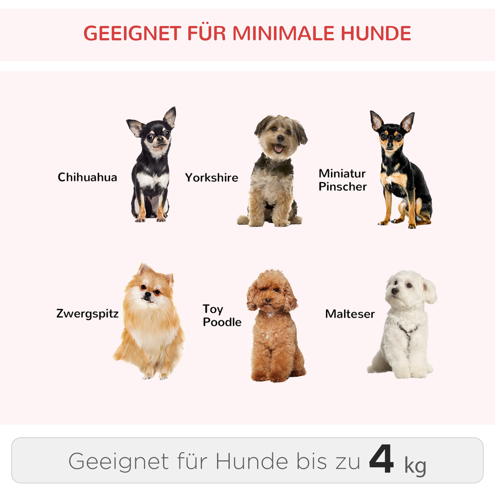 Hundetransporttasche, Haustierrucksack, 2-in-1-Design, ausziehbarer Griff, Seitentaschen, Rot, 42 x 25 x 55cm