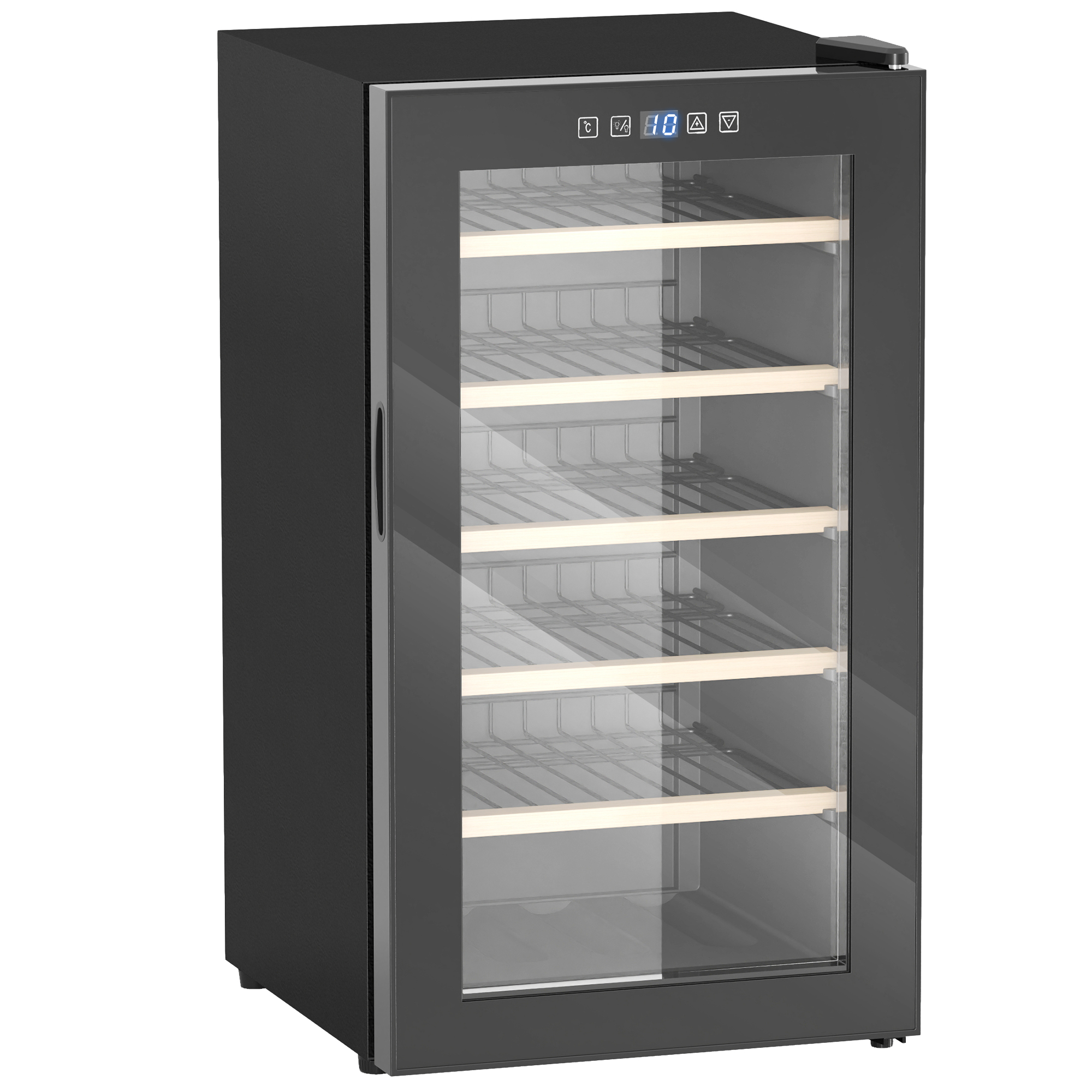 Weinkühlschrank für 41 Weinflaschen, 91 Liter Kapazität, Getränkekühlschrank mit LED-Anzeige, Touchscreen, Schwarz