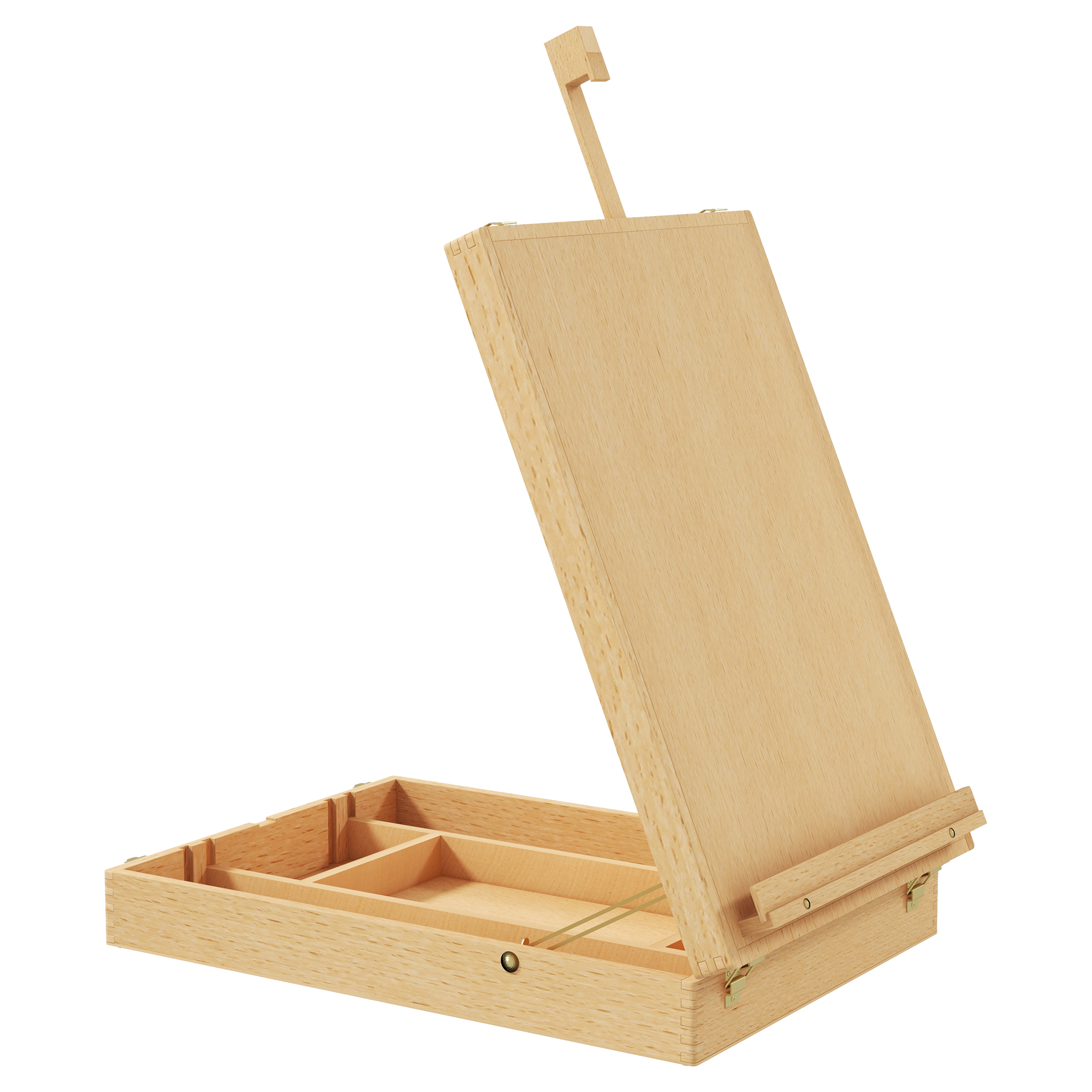 Tischstaffelei Tischstaffelei-Box, Buchenholz, klappbar, 27cm x 41,5cm x 74,5cm, Natur