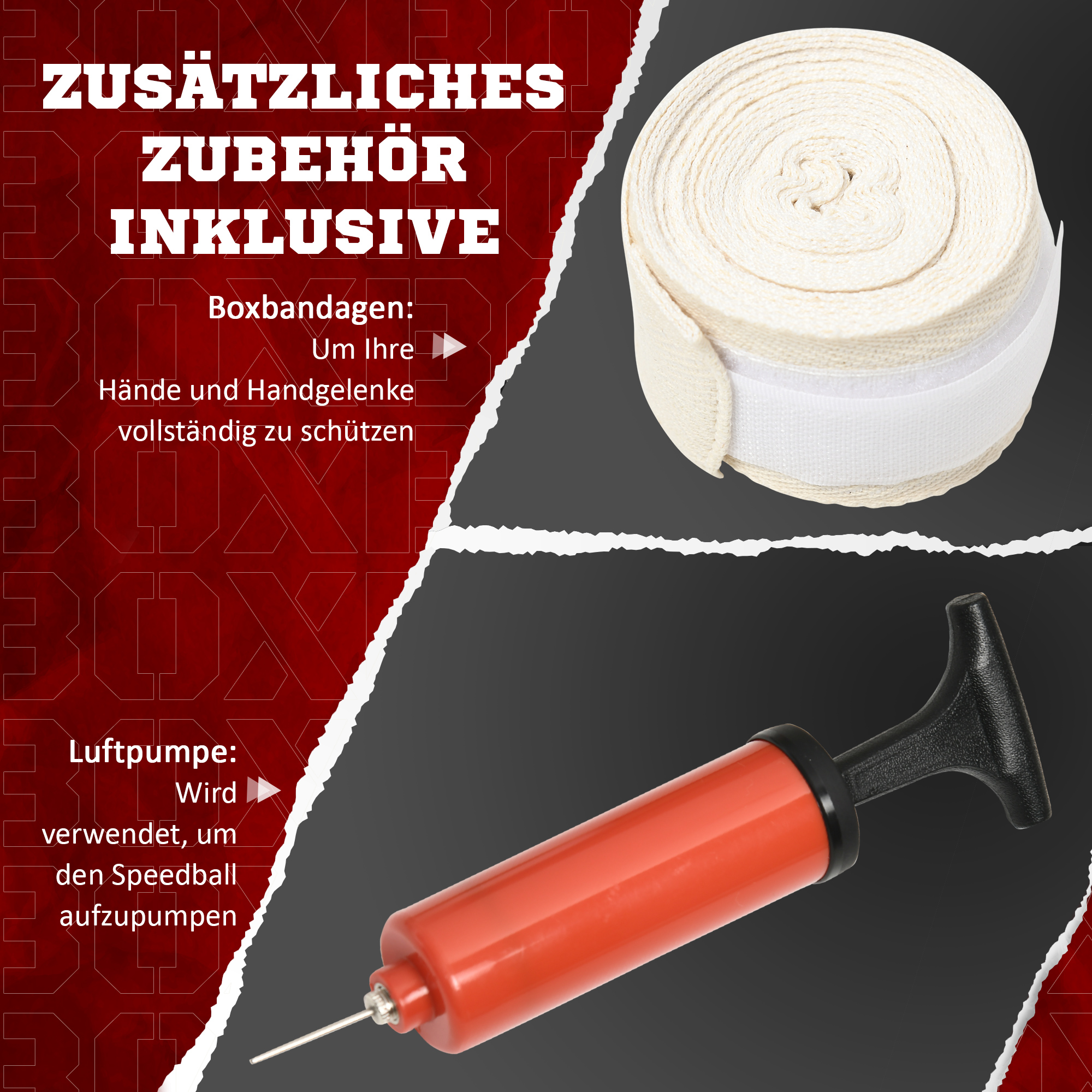 Boxständer, höhenverstellbar, Reflexstange, Pratze, Speedball, befüllbarer Standfuß, 80,5 x 48 x 163-205 cm