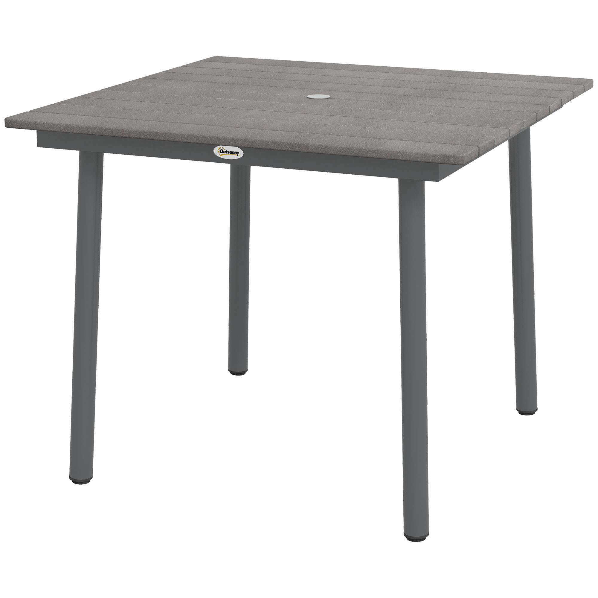 Gartentisch Outdoor-Esstisch Loungetisch, wetterbeständig, modernes Design, 90 x 90 x 75 cm, Dunkelgrau Gartentisch Outdoor-Esstisch Loungetisch, wetterbeständig, modernes Design, 90 x 90 x 75 cm, Dunkelgrau