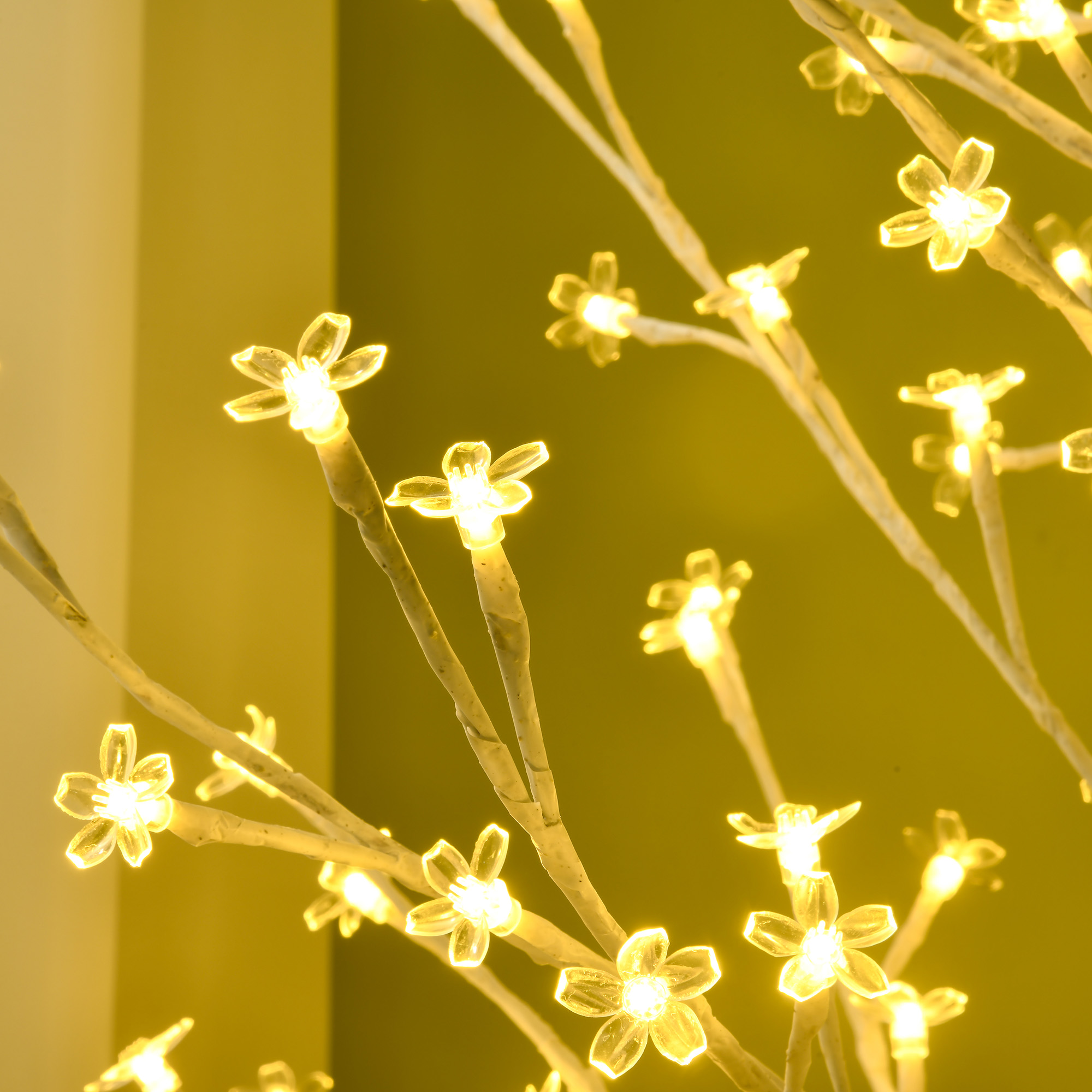 Kunstbaum, Kunstbirke, mit 180 LEDs, 3 Helligkeitsstufen, warmweiß, realistische Rinde, 21,5 x 21,5 x 180 cm