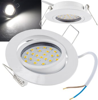 LED-Einbauleuchte "Flat-26" neutralweiß, 80x26mm, 3W, 390lm, weißes Gehäuse LED-Einbauleuchte "Flat-26" neutralweiß, 80x26mm, 3W, 390lm, weißes Gehäuse