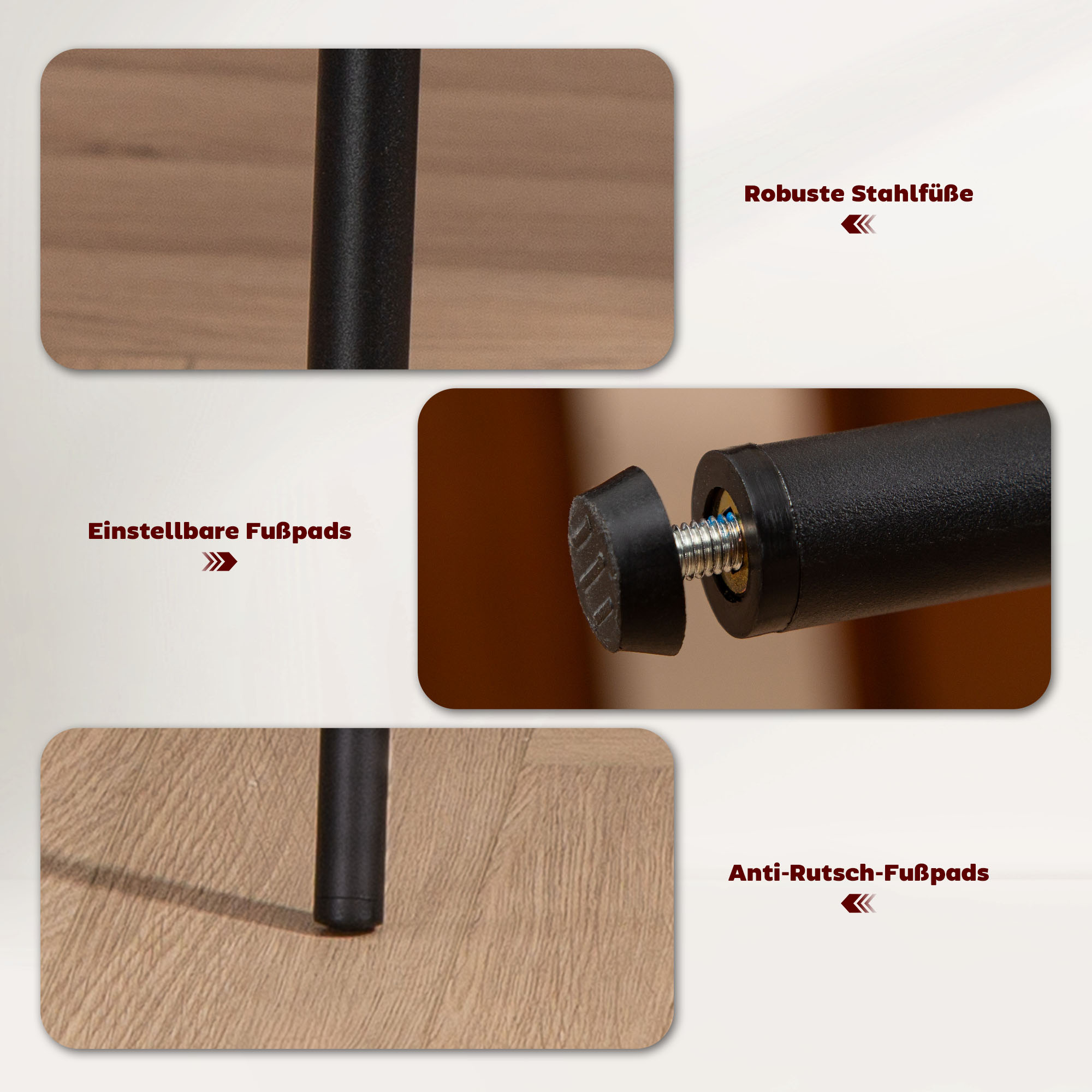 Esszimmerstuhl, Cordbezug, Schalenform, Metallbeine, Fußpolster, Grau