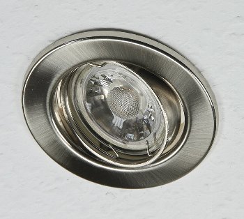 Decken-Einbaustrahler "SR90" chrom-matt, schwenkbar, Ø 88mm, für 50mm Lampen Decken-Einbaustrahler "SR90" chrom-matt, schwenkbar, Ø 88mm, für 50mm Lampen