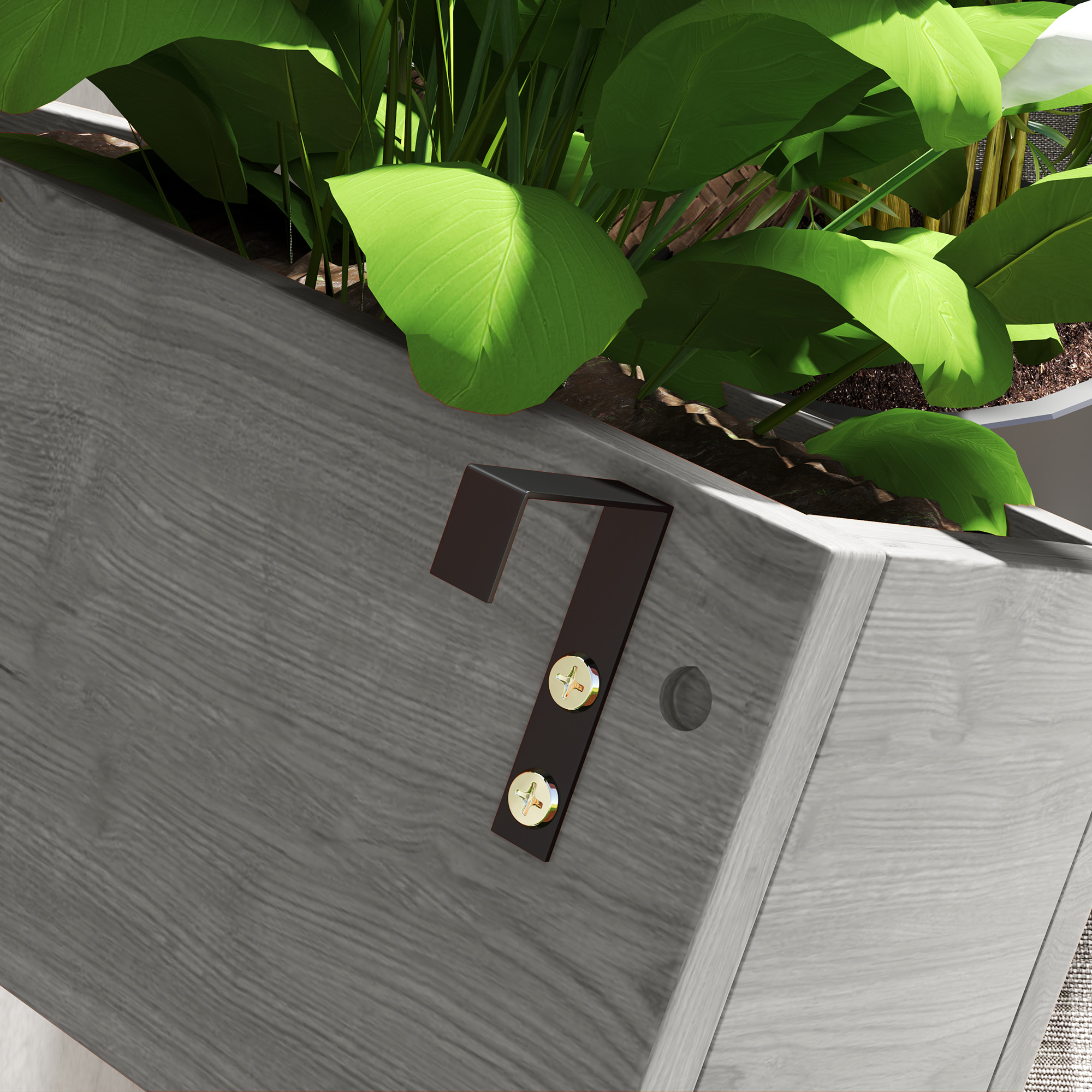 Blumenkasten-Set, Wandmontage, frei versetzbar, Massivholz, 60 x 16 x 80 cm