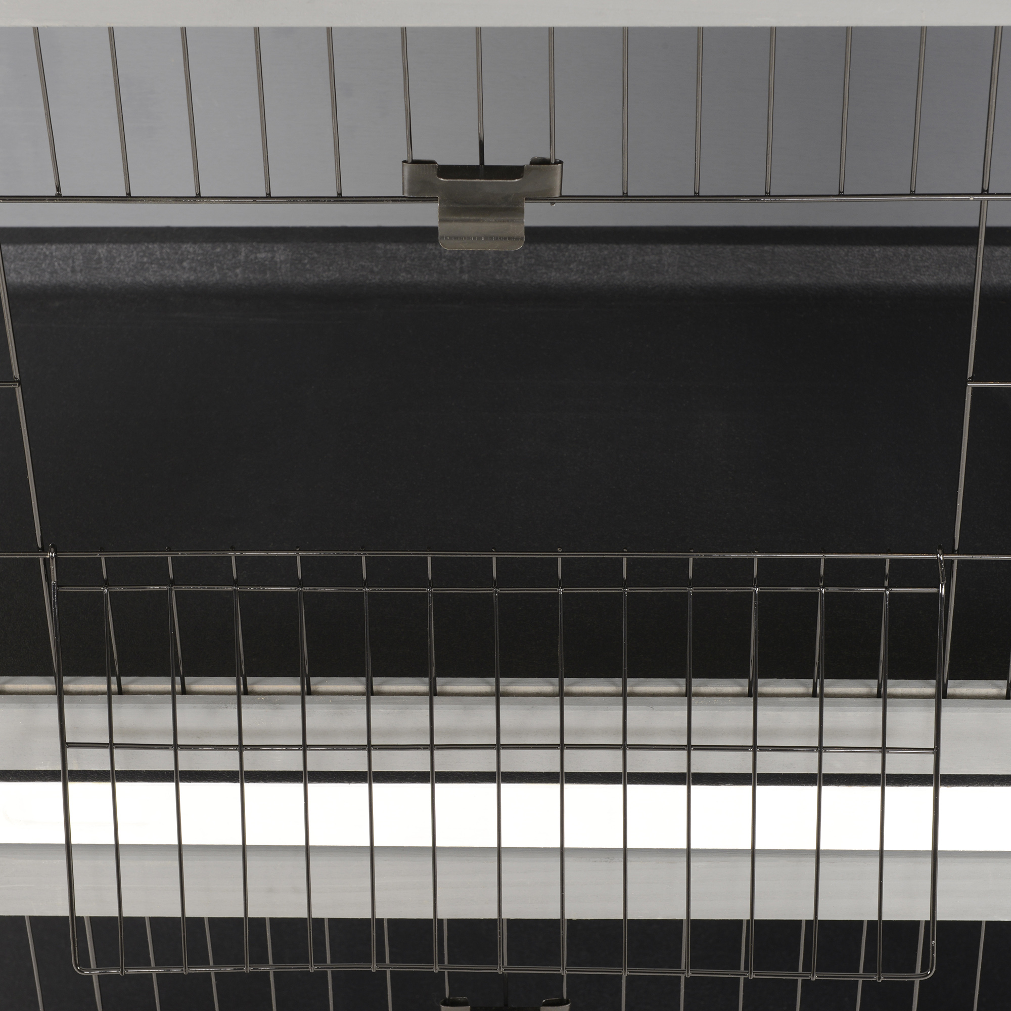 Kleintierstall für Meerschweinchen und Zwergkaninchen, doppelstöckig, Holz, Grau