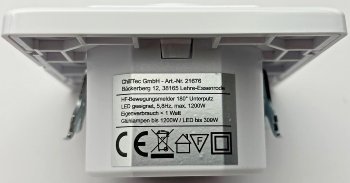 Bewegungsmelder Unterputz HF 160°, LED geeignet, 3-Draht Technik, weiß