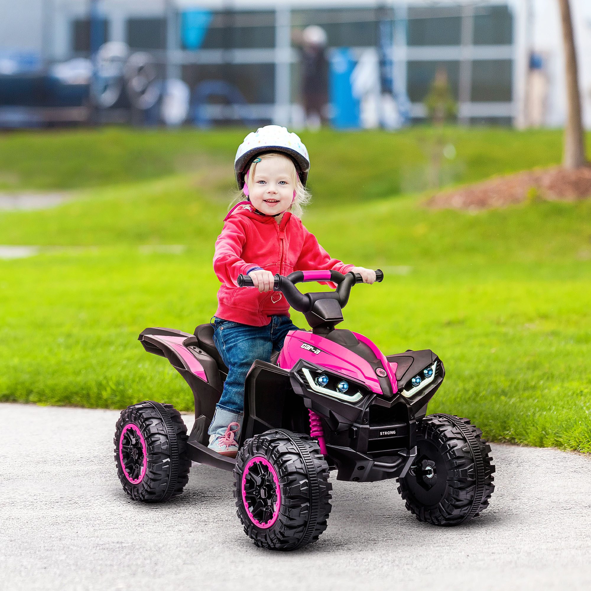 Kinderquad, 3-6 km/h, Licht/Musik, für 3-5 Jahre, bis 25kg, Rosa/Schwarz