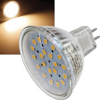 LED Strahler MR16 "H40 SMD", 120°, 3000k, 330lm, 12V/3W, warmweiß LED Strahler MR16 "H40 SMD", 120°, 3000k, 330lm, 12V/3W, warmweiß