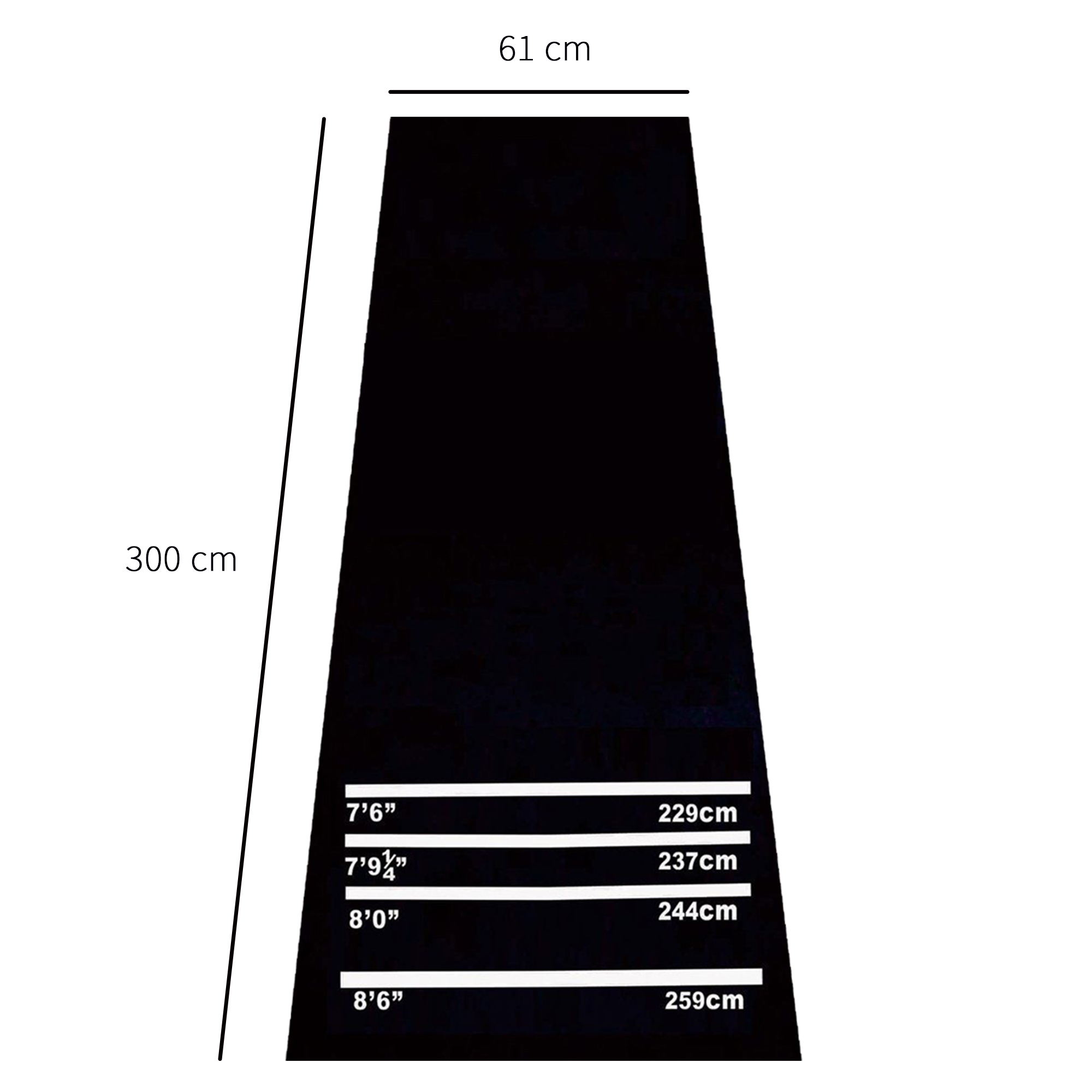 Dartmatte 300 x 61 cm Oche Carpet Mat mit Softdart Steeldart rutschfest Dartteppich Teppich-Dartmatte Dart Zubehör für Boden Schutz