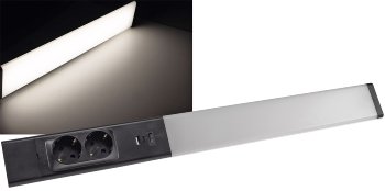 LED Unterbauleuchte "Arusha" schwarz, USB A+C PD, 60cm, Licht neutralweiß LED Unterbauleuchte "Arusha" schwarz, USB A+C PD, 60cm, Licht neutralweiß