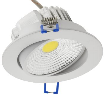 LED-Einbauleuchte "COB-7", 7W, 550lm, 3000K, 75°, Ø109xT47mm, Rahmen weiß