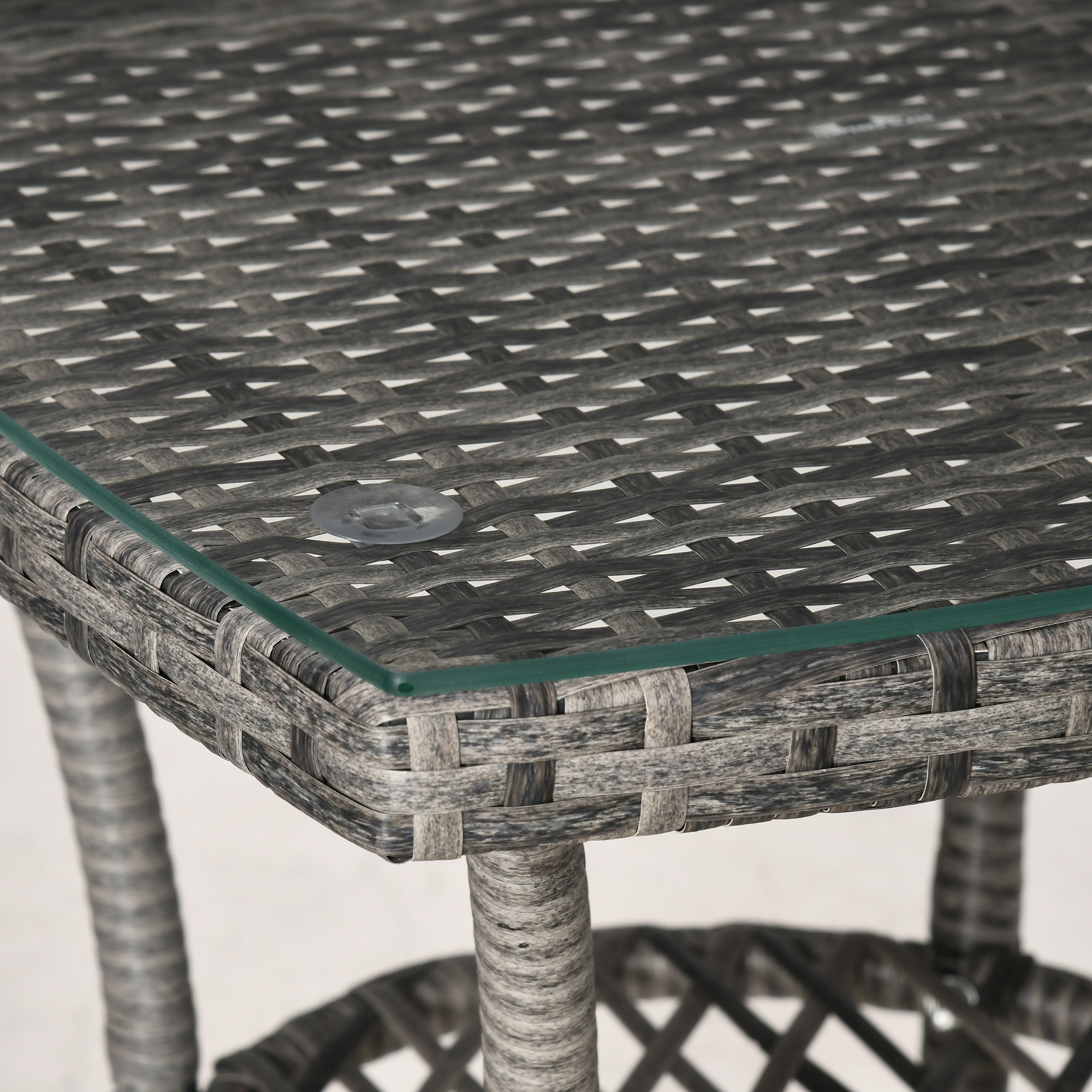 Balkonmöbel Set für 2 Personen Sitzgruppe Rattan Gartenset Polyrattan Dunkelgrau