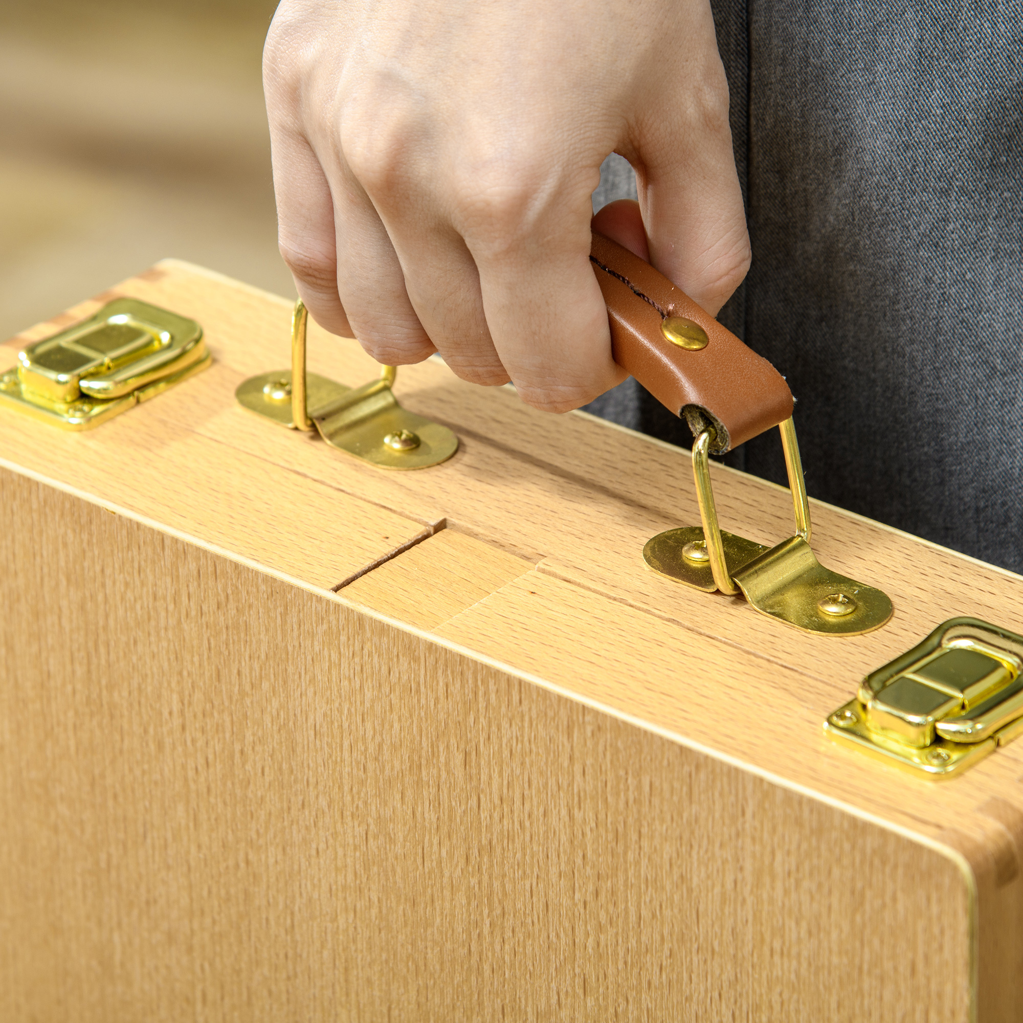 Tischstaffelei Tischstaffelei-Box, Buchenholz, klappbar, 27cm x 41,5cm x 74,5cm, Natur