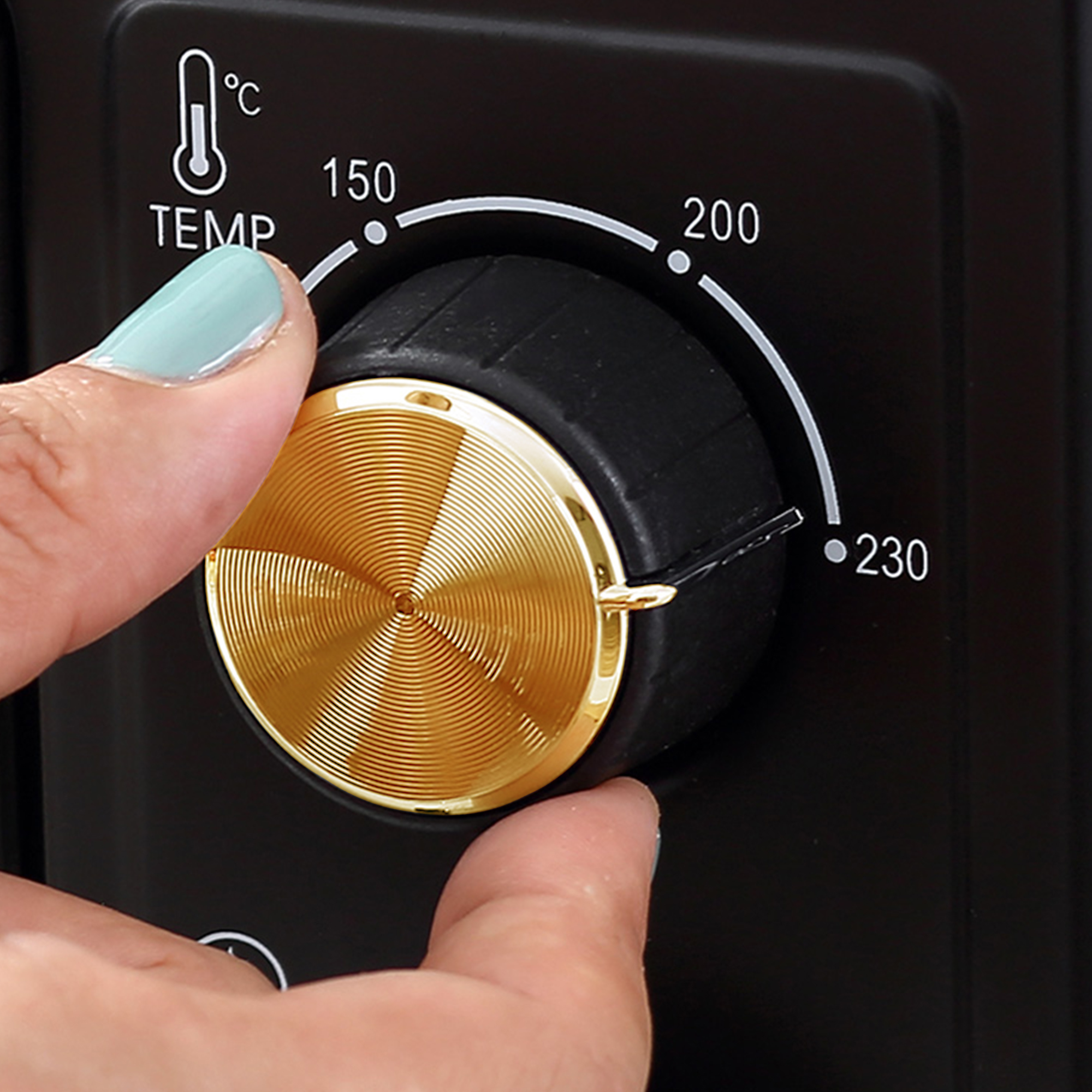 Mini-Ofen, Toasterofen, Timer, Gitterrost, Backblech, Glasfenster, Metall, Schwarz