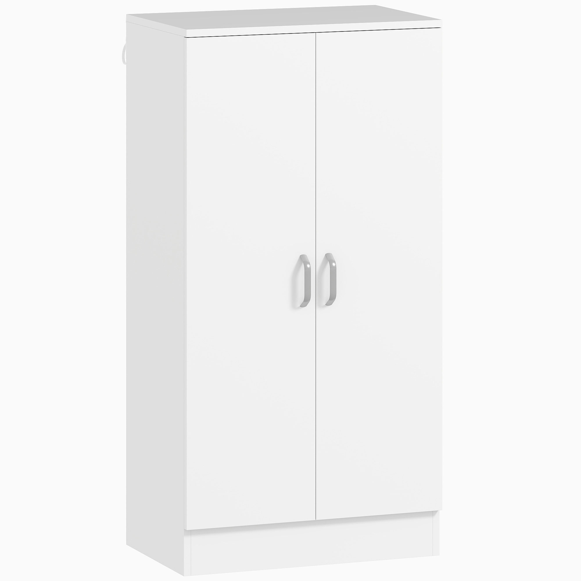 Schuhschrank mit Soft-Close-Scharnieren, verstellbare Regale, 6-stufiges Schuhregal für Flur, Eingangsbereich, für 14 Paare, 55 x 35 x 108 cm, Holz, Weiß