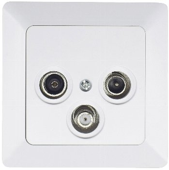 MILOS Antennendose TV+Radio+Sat, inkl. Rahmen, UP, weiß matt