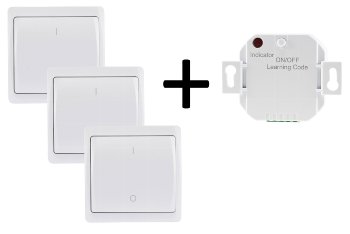 Funk Starter-Set No.5 "Pilota Casa", 3x Wandschalter + UP Empfänger