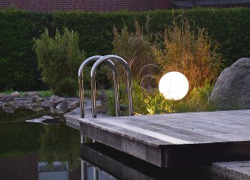 Garten Kugelleuchte Erdspieß "CT-GL20cm", IP44, 230V, 1,5m Kabel, E27 Fassung