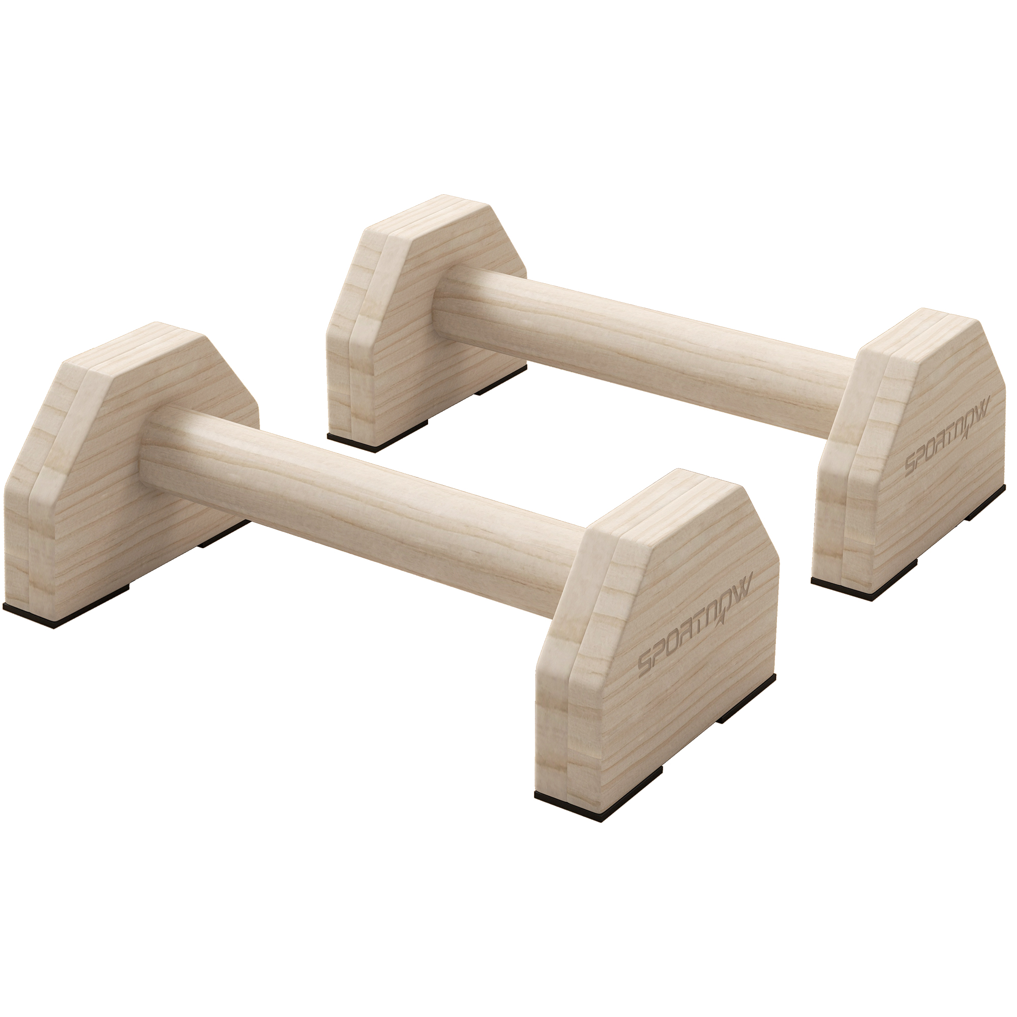 Push Up Bars im 2er-Set, robust & rutschfest, bis 120 kg, Buchenholz, 30x13x10cm, Natur