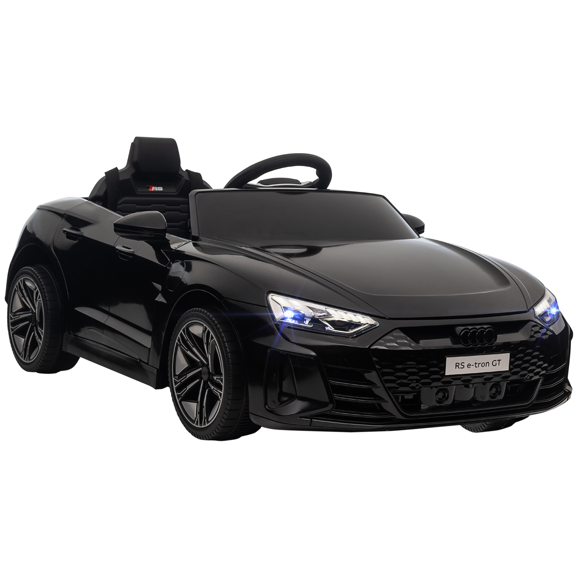 Kinderfahrzeug Audi lizenziert, mit Sicherheitsgurt, Fernbedienung, Licht, schwarz, 103 x 58 x 41cm
